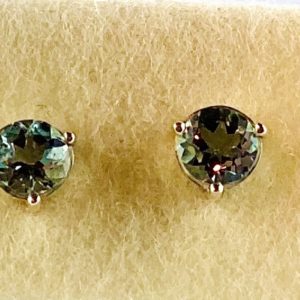 Aquamarin Ohrstecker, Krappenfassung Weissgold