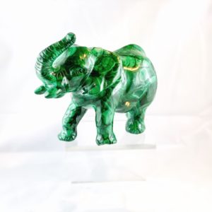 Elefant, Malachit, Handgravur, Edelsteintier, Steinfigur