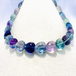 Edelsteinkette Fluorit, Kette, Herzschliff