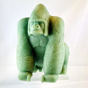Gorilla, Affe, Steinfigur, Tier aus Stein, Aventurin