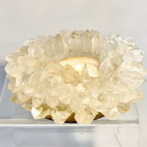 Kerzenhalter, Bergkristall, Brasilien, Meditationskerze