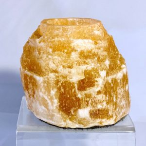 Kerzenhalter, Selenit, Marokko, Meditationslicht