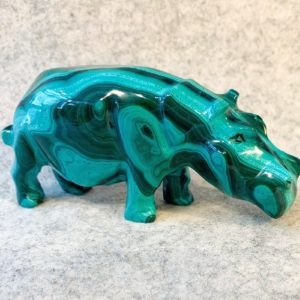 Nilpferd, Hippo, Steinfigur, Malachit, Kongo, Tierfigur