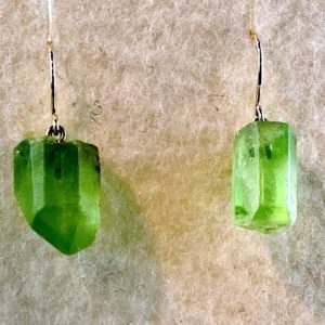 Peridot, Kristalle, Ohrhänger, Gold