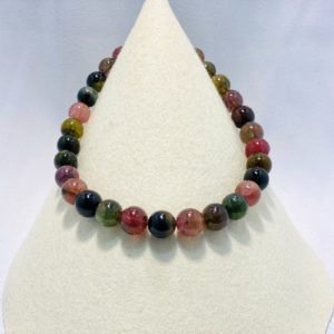 Edelsteinkette Turmalin, bunte Kugeln, Brasilien