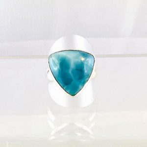 Edelsteinring Larimar Ring Silber, Karibik