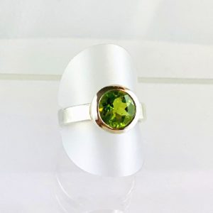 Edelsteinring Peridot, Olivin, Chrysolith, Ring Silber