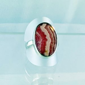 Edelsteinring Rhodochrosit Ring, Silber