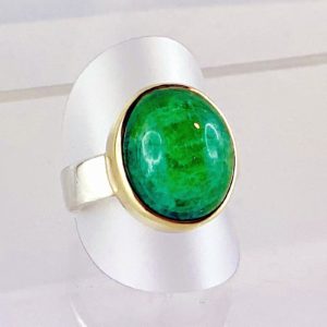Edelsteinring Smaragd, Brasilien, großer Cabochon