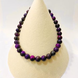 Edelsteinkette Sugelith Kette, großartige Farbe