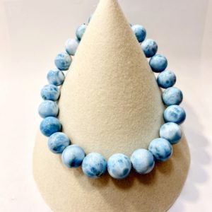 Edelsteinkette Larimar Kette, verlaufend 18-20mm