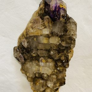 Bergkristall mit Amethyst und Ametrin Krokodil Brasilien